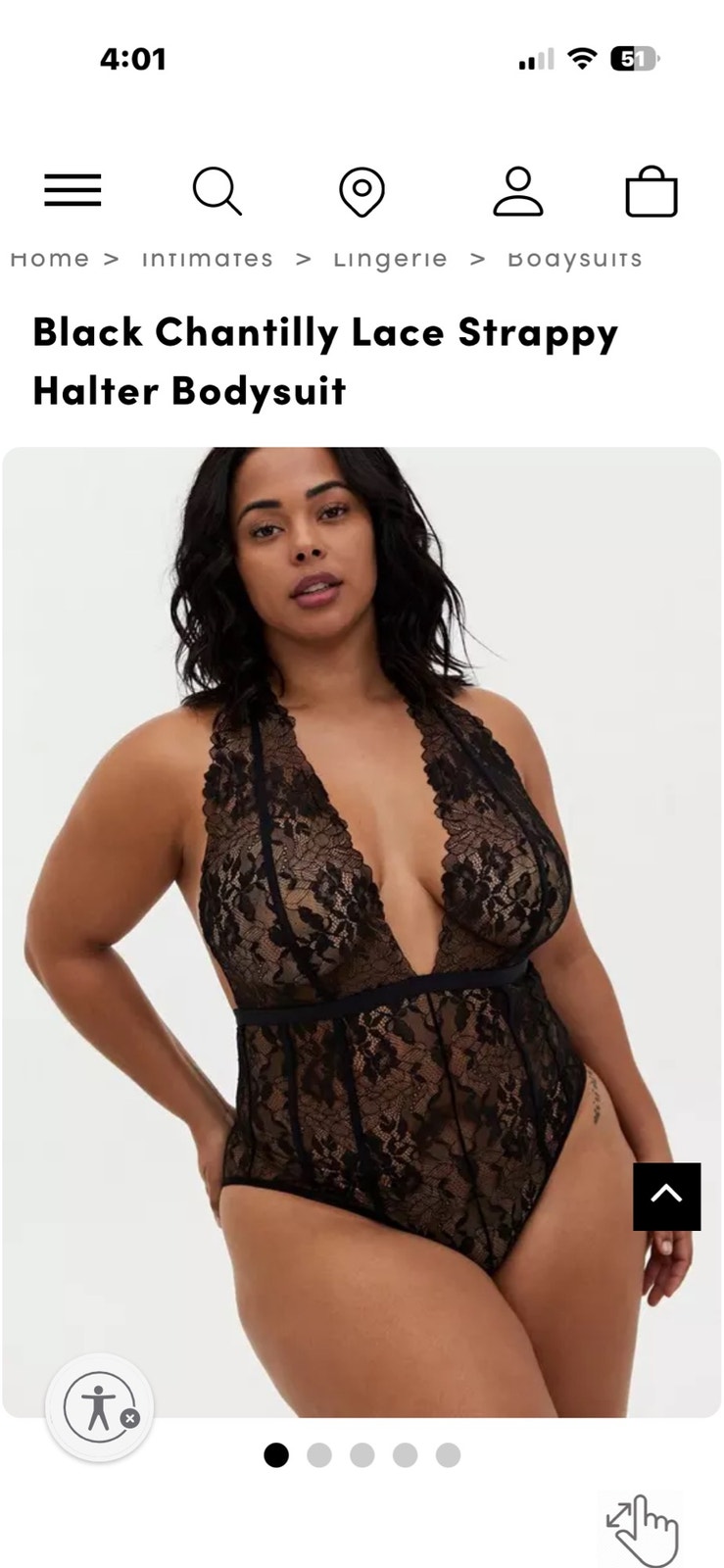 Nwt Torrid Black Chantilly Lace Strappy Halter Bodysuit 1x Lingerie